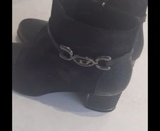 Redz Black Suede Shimmer Ankle Boot H213 Size 6