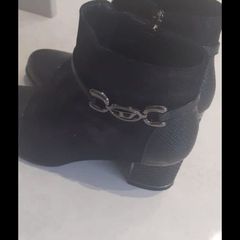 Redz Black Suede Shimmer Ankle Boot H213 Size 6