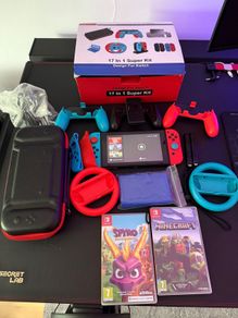 Nintendo Switch with game collection