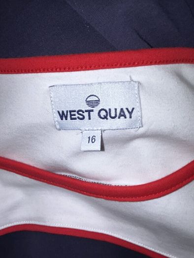 Ladies Navy, White & Red Tee Shirt from West Quay Carrig Donn