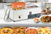 6-Pan Commercial Food Warmer Electric Steam Table 1200W Professional Countertop for Restaurant