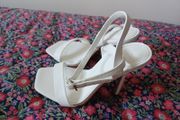 White high heeled sandals