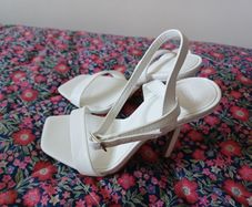 White high heeled sandals