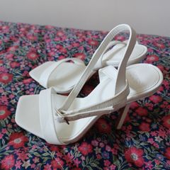 White high heeled sandals