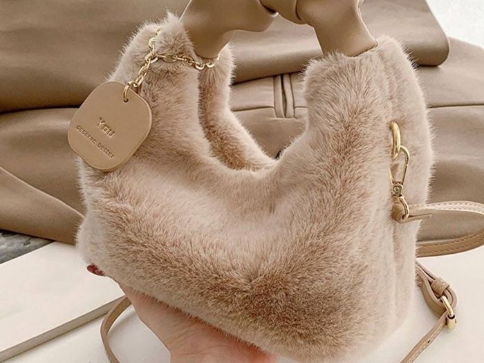 Plush Faux Fur Tote Handbag