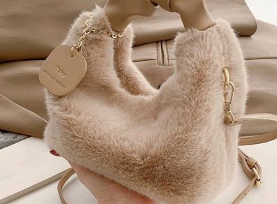 Plush Faux Fur Tote Handbag