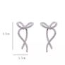 Ribbon Bow Silver Color Drop Earrings material metal Image 2