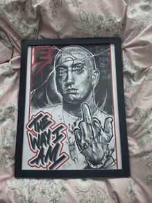 Framed Eminem Print A3
