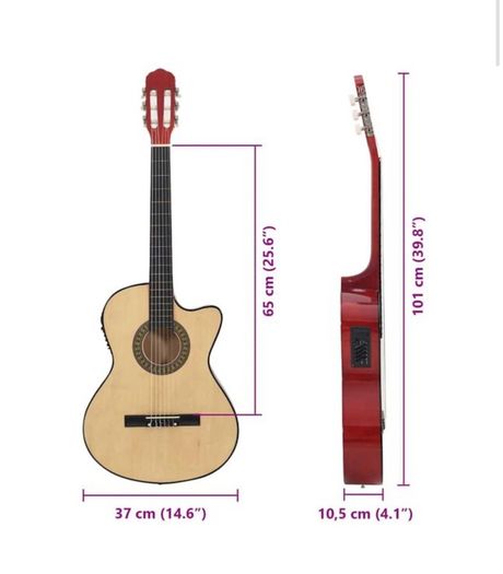Western Classical Cutaway Guitar with Equalizer and 6 Strings