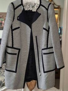 Karen Millen Graphic Tweed Pod Coat UK 14/16, AV