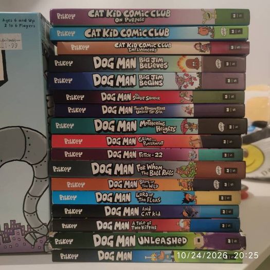 Dog man series and board game , cat kid, captain underpants