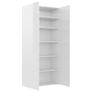 Shoe Cabinet High Gloss White 80x35.5x180 cm Chipboard Image 5