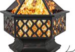 NEW SALE | 70cm Metal Outdoor Fire Pit - Large Bonfire Wood Burning Patio & Outdoor Fireplaces Backyard Firepit For Outside With Spark Screen And Round Fireplace Cover