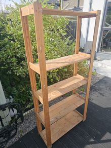 Wooden storage shelf x2