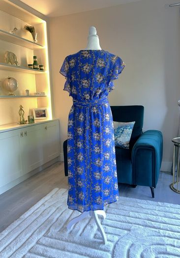 Ladies Blue Short Sleeve Floral Dress from Monsoon