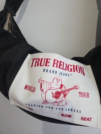True Religion Black Denim Hobo Bag Y2K NWT