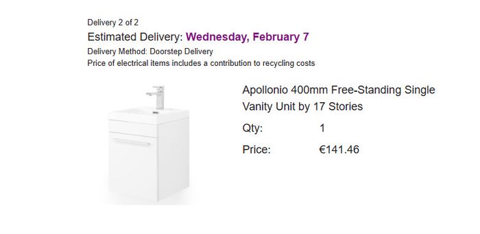 Apollonio Freestanding 400mm Single Vanity NEW IN BOX