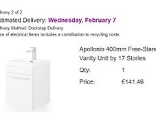 Apollonio Freestanding 400mm Single Vanity NEW IN BOX