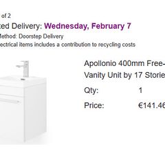 Apollonio Freestanding 400mm Single Vanity NEW IN BOX