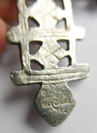 Vintage Large Coptic Cross Pendant, Replica Portland Art Museum Silver Plated (Cross length 3,5")