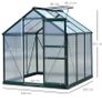 New. Polycarbonate Greenhouse Large Walk-In Green House Garden Plants Grow Galvanized Base Aluminium Frame w/ Slide Door (6 x 6ft)  (Free Delivery) Image 2