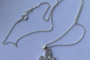 Vintage Sterling Silver 925 Cross Necklace / 1990s length 16" - 3,9g