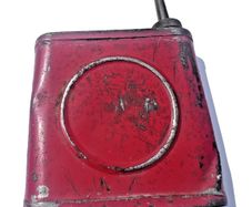 Vintage 1930s Valvespout Oil Can - Antique English Metal Thumb Oiler Garage Prop