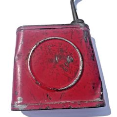 Vintage 1930s Valvespout Oil Can - Antique English Metal Thumb Oiler Garage Prop