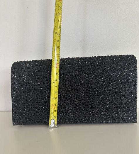 Brand-new Black Sequins Envelope Clutch Bag with Detachable Chain Strap