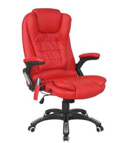 Leather 6 Point Massage Office Chair with Integrated Leather Pouch
