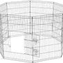 8 Panel Playpen Suitable for Dogs/Puppies/Cats & Rabbits foldable ideal for Indoor/Outdoor use puppy play pen (76cm, Black) Image 5