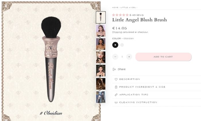 Flower Knows Little Angel Collection Brush in Black Obsidian