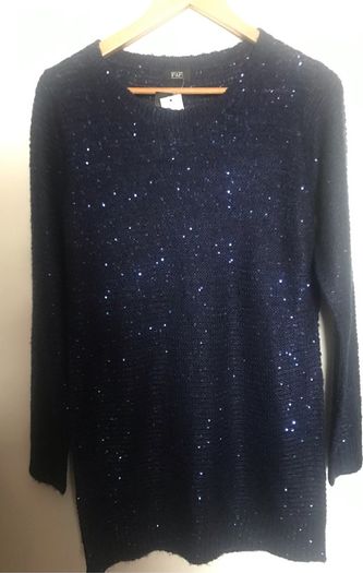 F&F navy dress with sequins size 12 New with tags
