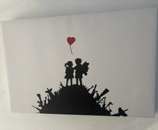 5 x BANKSY canvas prints job lot