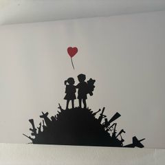 5 x BANKSY canvas prints job lot