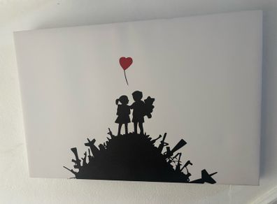 5 x BANKSY canvas prints job lot
