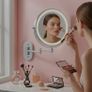Makeup Cosmetic Vanity Mirror Bathroom Dressing Room Vanity Table Dual LED Battery USB Charging Black Chrome Brushed Vintage Gold Image 8