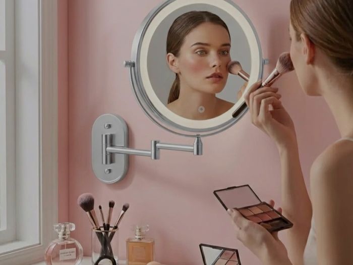 Makeup Cosmetic Vanity Mirror Bathroom Dressing Room Vanity Table Dual LED Battery USB Charging Black Chrome Brushed Vintage Gold