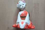 Japanese Ceramic Porcelain Geisha Doll in Traditional Kimono Ornament