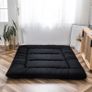 Japanese Floor Futon Mattress, Thicken Tatami Sleeping Pad Foldable Roll Up Dormitory Mat Pad Floor Lounger Pillow Bed (Double,Black) Image 8