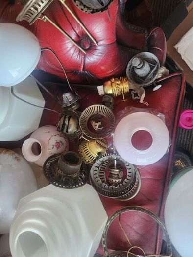 victorian oil laml shades . galleries.  burners etc