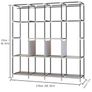Portable Fabric Wardrobe with Drawers Freestanding Clothes Closet with Hanging Rails Shelves and Oxford Cover Space Saving Wardrobe Storage Organiser for Bedroom 170 45 170cm Image 3