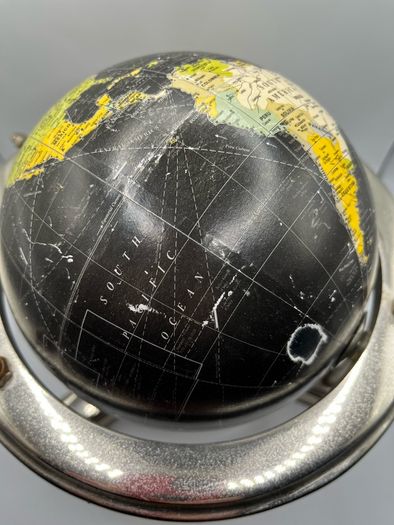 Vintage World Globe in chrome stand