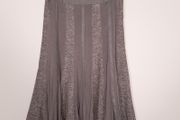 Kapalua Earth Tone Taupe Brown Paneled A-Line Midi Skirt 12UK/40EU
