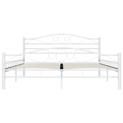 Bed Frame White Metal 180x200 cm