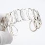 Sterling Silver Open Cuff Circle Link Bangle Bracelet Image 6