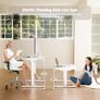 Electric Standing Desk 80x60 cm Low Height 48-75 cm, Height Adjustable Desk with Wheels & Hooks, Stand Up Desk with Memory Handset for Home Office, White Image 6