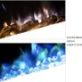 Electric Fireplace Touch Screen Glass Panel Colorful Flame Insert Wall Mounted Heater Remote Control with Crystal&Log Set,900/1800W(102CM, Black Image 4