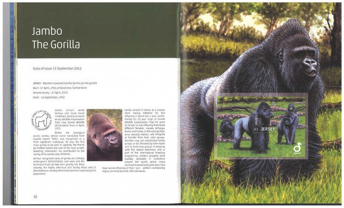 2012 Jersey Stamp Year Book (hardback) issued by Jersey Post includes 23 images of contents