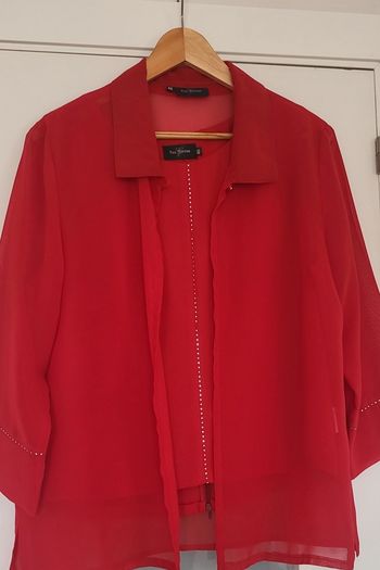 Paz Torras Ruby Red Twin Set Sz 46 ( Fit 10-12 Uk) Rrp 89.99